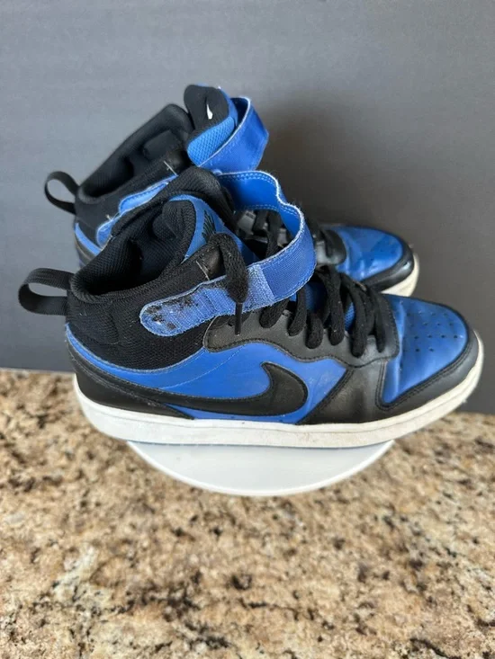 Nike Black and Royal Blue High-Top Sneakers - Youth - Picture 5 of 6